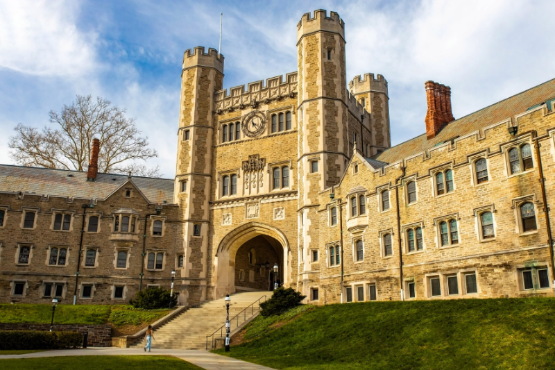 Princeton University campus showcasing its iconic gothic architecture, symbolizing academic rigor and tradition.